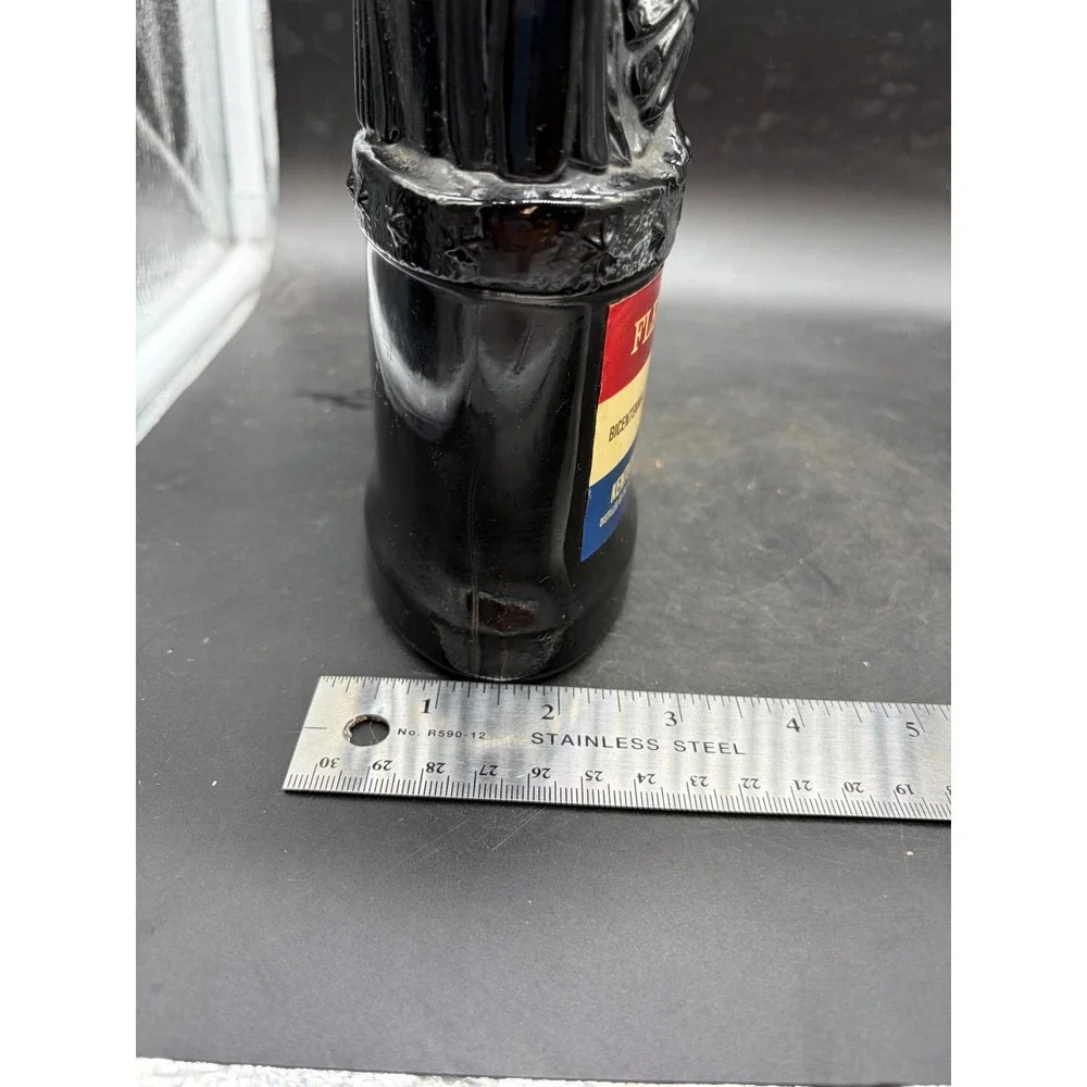 Vintage Fleischmanns Bicentennial Eagle Decanter Black Glass Bourbon Bottle